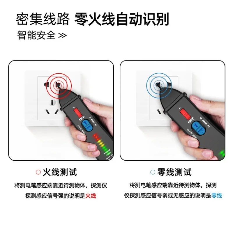 Multifunctional intelligent induction electrician line detection for neutral and live wire identification voltage testers