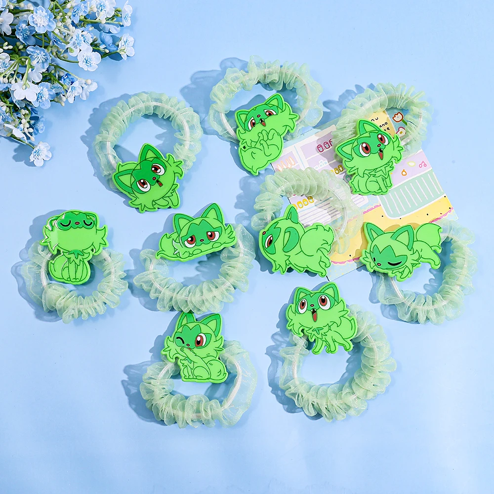 8 قطعة بوكيمون جديد ورقة القط العلاقات الشعر لطيف تصميم محبي يجذب الانتباه على تصفيف الشعر اليومية العملي إكسسوارات الشعر