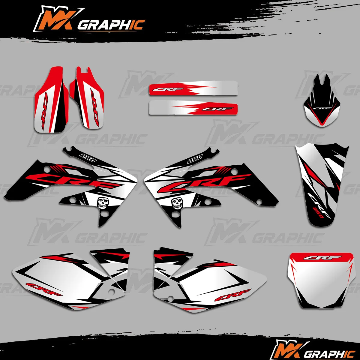 

MXGRAPHIC For Honda CRF250 CRF250R 2004 2005 2006 2007 2008 2009 Motorcycle Graphic Background Decal Sticker Kit