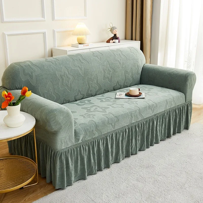 Thickened Skirt Jacquard Sofa , Full Sofa Cover, Universal Anti-slip and Dust-proof Sofa Cover, High-end