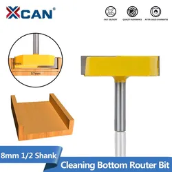 XCAN Cleaning Bottom Router Bit 8mm 1/2 Shank Surface Planing Router Bits Wood Milling Cutter Tungsten Router Bit