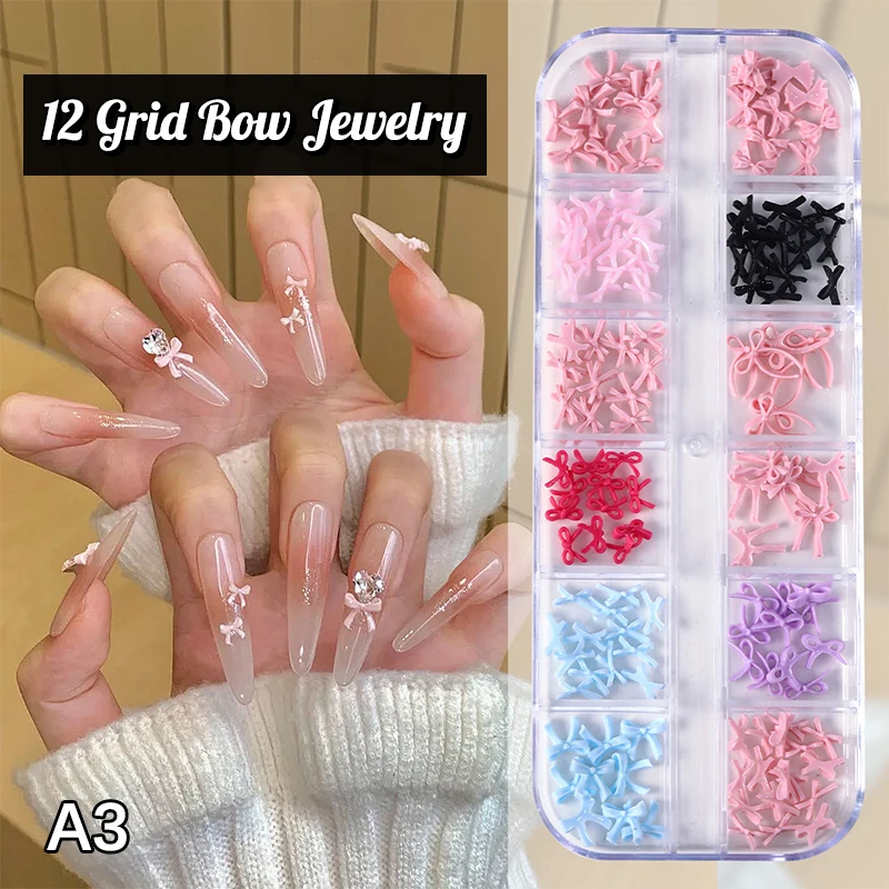 Resin Art Resin - [12Grid] Multiple Color Bowknots Nail Art