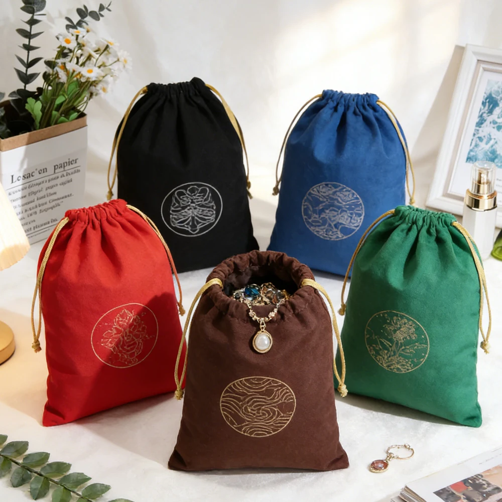 

100 шт./лот, черные бархатные мешочки с индивидуальным логотипом, 30x40 см, фланелевые мешочки на шнурке для ювелирных изделий, свадебных подарков, конфет, косметики, парфюмерии