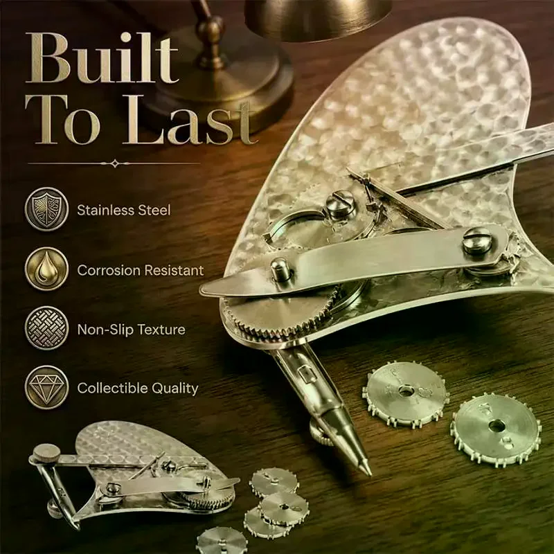 Precision Dotting Pen Set Dual Mode Mechanical Gear Train Ruling Pen Roller Wheel Drawing Dashed Lines Scriber Vintage