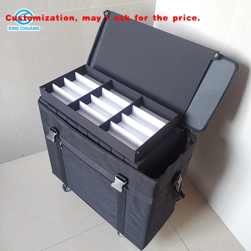 custom.120PCS Trolley Eyewear Display Suitcase;EVA Sunglasses Storage Cabinet;Glasses Display Storage