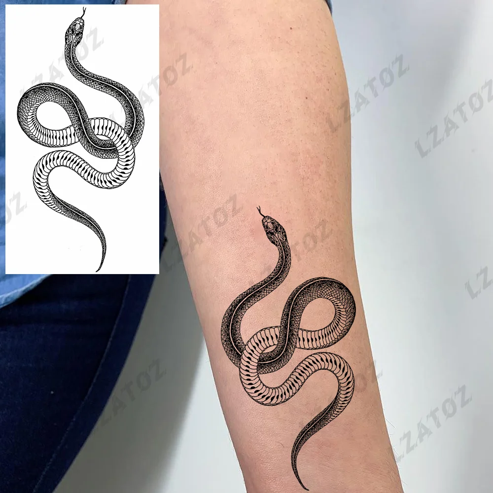 Dark Anchor Mountains tatuaggi temporanei per uomini donne adulti fiore piuma croce serpente tatuaggio falso piede acqua trasferimento tatuaggi