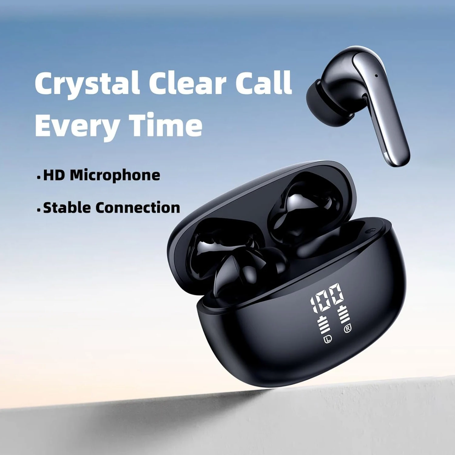 سماعات بلوتوث لاسلكية غامرة HD صوت عميق باس HiFi صوت ستيريو LED عرض الطاقة لتشغيل رياضات الألعاب