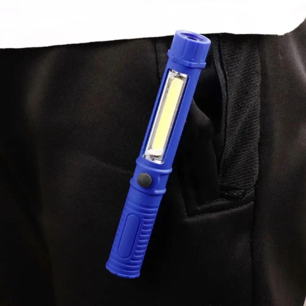 Security Multifunctional COB LED Flashlight Magnetic Base Waterproof Mini Pen Light Clip Bottom Magnet Work Light Self Defense