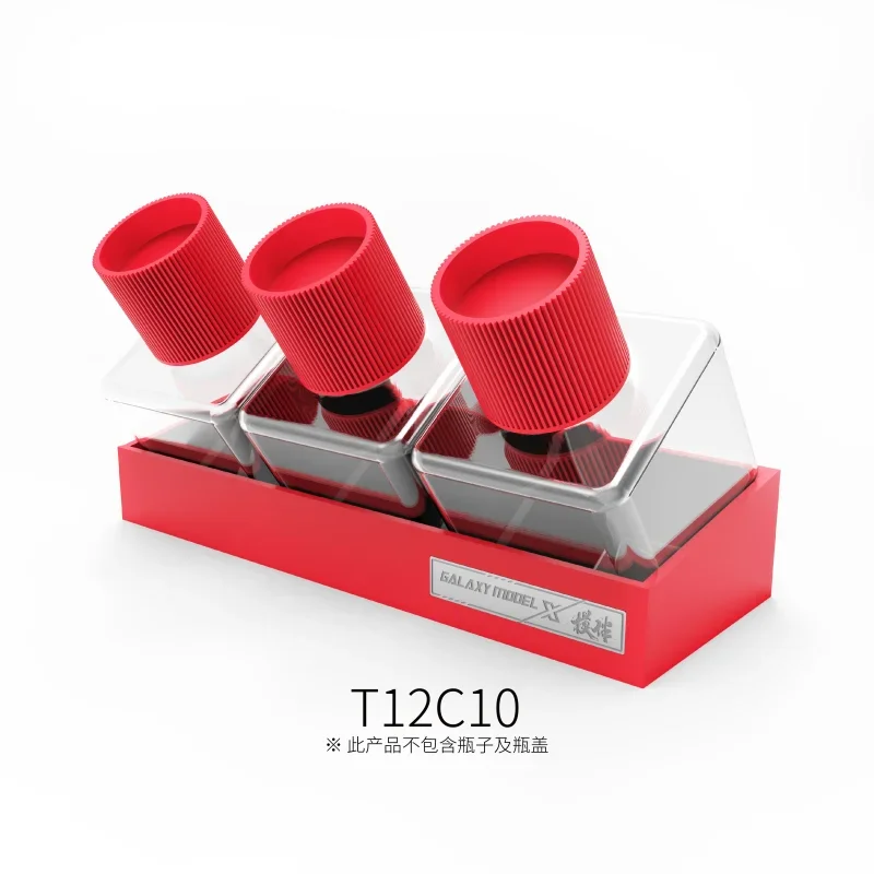 Galaxy T12C01-C12 Anti-tipping Adhesive Bottle Base for Model Hobby DIY Tilted Paint Storage Base - 1~3 Bottle Position Optional