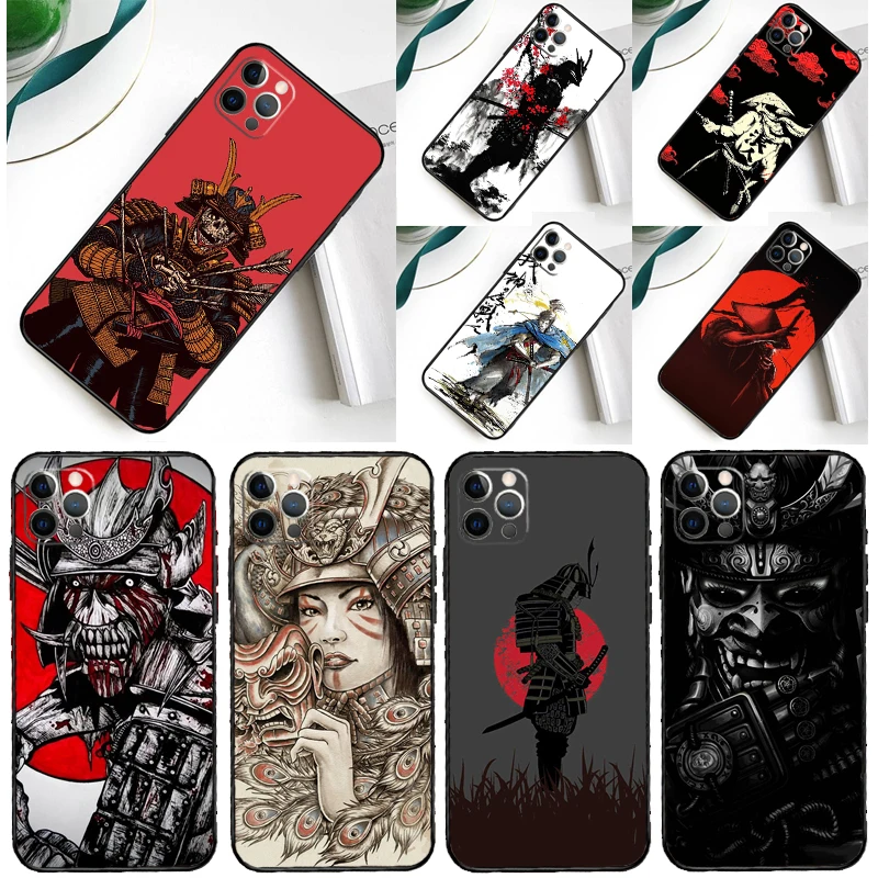 Japanese Samurai Warrior Case For iPhone 16 15 11 12 13 14 Pro Max XR X XS Max Plus 12 13 Mini Back Cover Phone Case