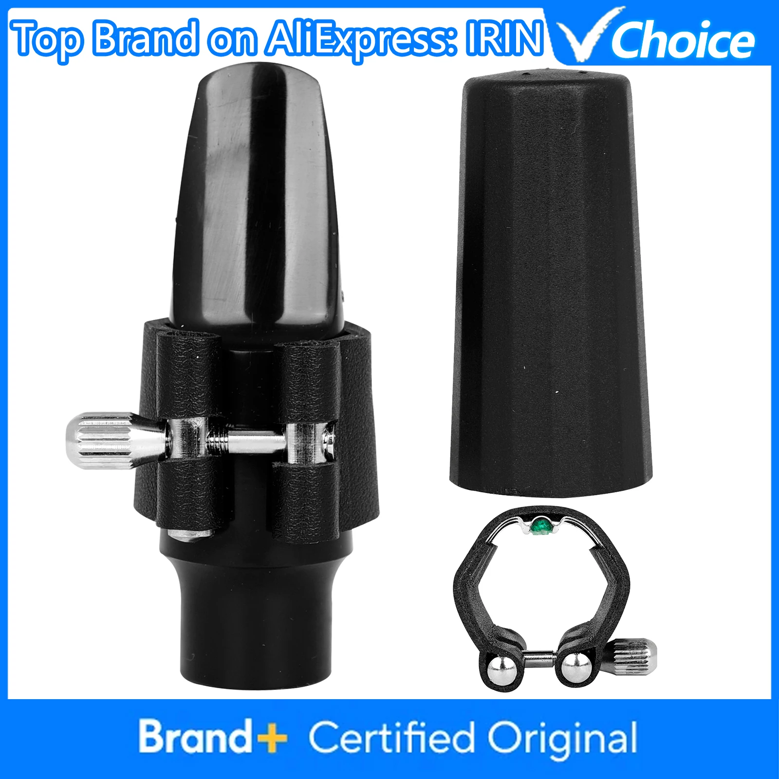 Penutup Mulut Saksofon Alto Universal dari Kayu Karet, Pelindung untuk Mulut Saksofon/Klarinet, Penjepit Kulit untuk Ligatur