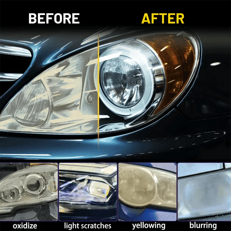 Headlamp anti-yellow wet wipes - repair headlamp oxidation, yellowing, blur, improve headlight, easy to use