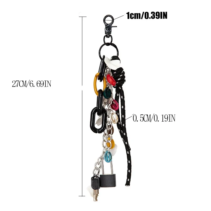 Fashion Keychain Bag And Phone Chain Diy Handmade Braided Rope Candy Color Shell Metal Ring Buckle Bag Accessories Pendant Hot