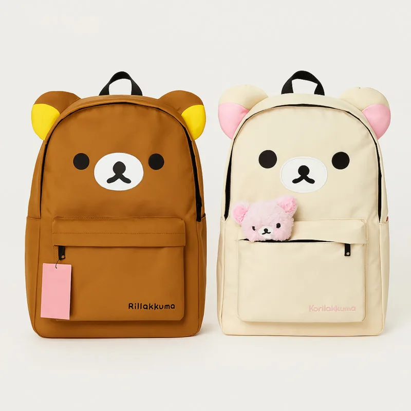 

Kawaii Bear Backpack for Girls – Cute Cartoon Schoolbag Large Capacity Nylon Shoulder Bag for Teen Student Travel Daily Use