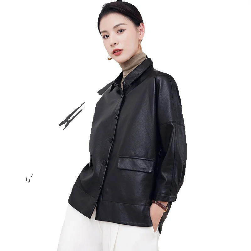 New Sheepskin Genuine Leather Clothing Fashionable Single Breasted Loose And Warm Style Genuine Leather Clothing