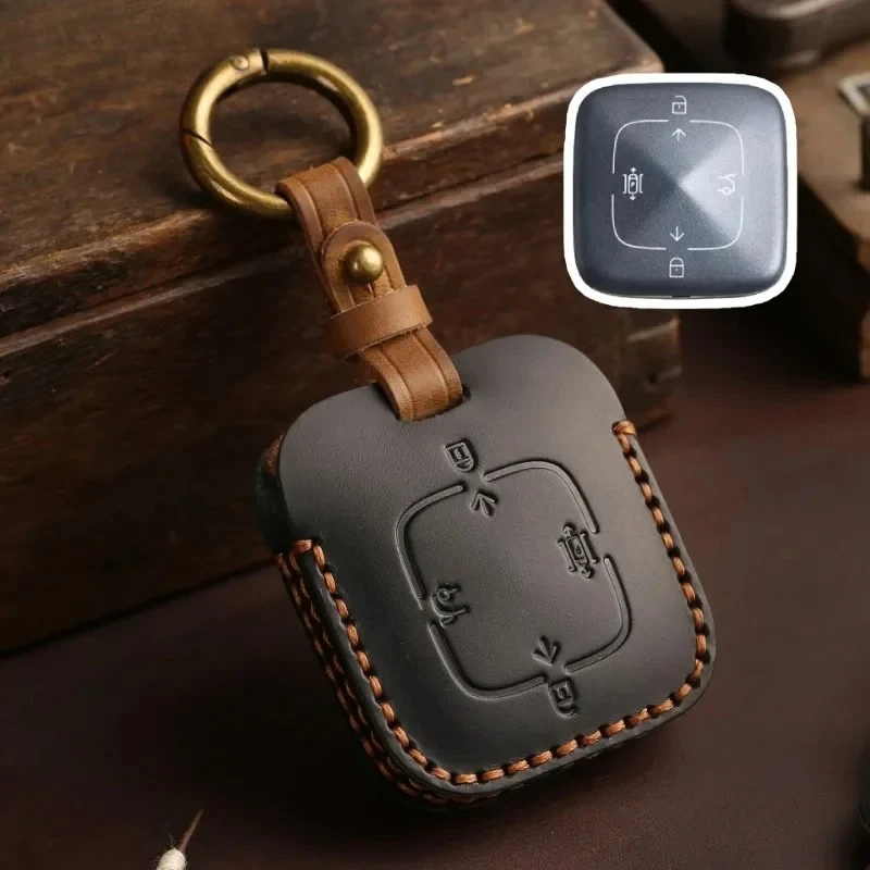 

Leather Car Key Fob Case Cover Keychain for X 001 009 2022 2023 Car Accessories 4 8 Bottons Key Fob Holder