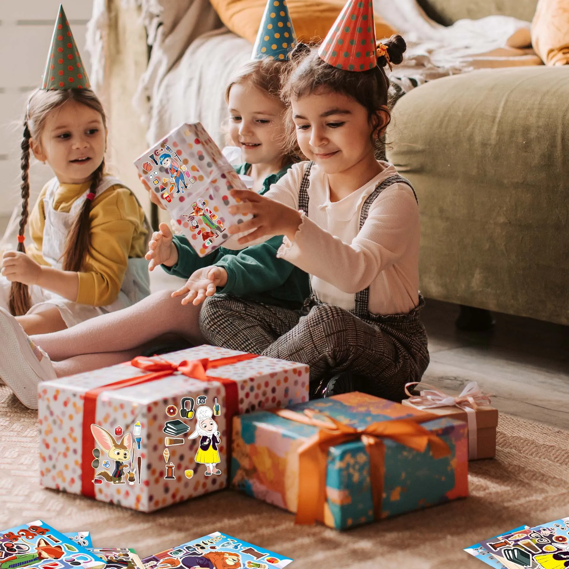 Nick Judy adesivi per fulmini adesivi per cartoni animati di animazione per bambini Zootopia puzzle interattivo genitore-figlio adesivi per il viso fai da te