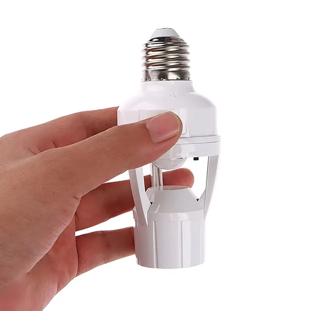 Konwerter gniazda E27 z ampułką czujnika ruchu PIR 110-240V LED E27 podstawa lampy inteligentny przełącznik żarówki MAX 60W