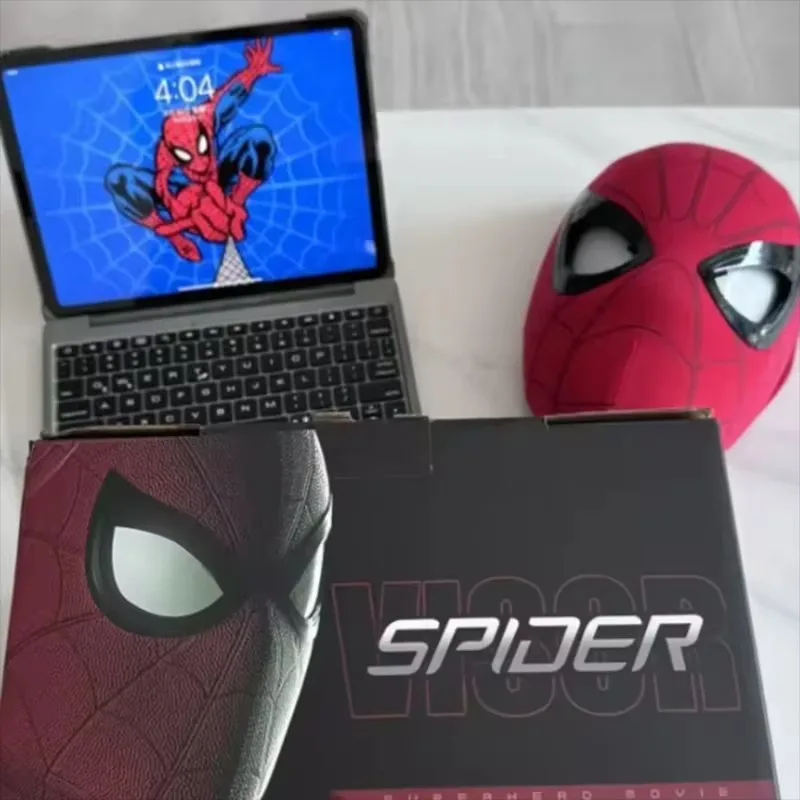 Auf Lager: Miles Spider-Man 1:1 Rollenspielmaske, Kinnsteuerung mit beweglichen Augen, manuell steuerbares Cosplay-Spielzeug, Geschenk für Jungen – Detail 9