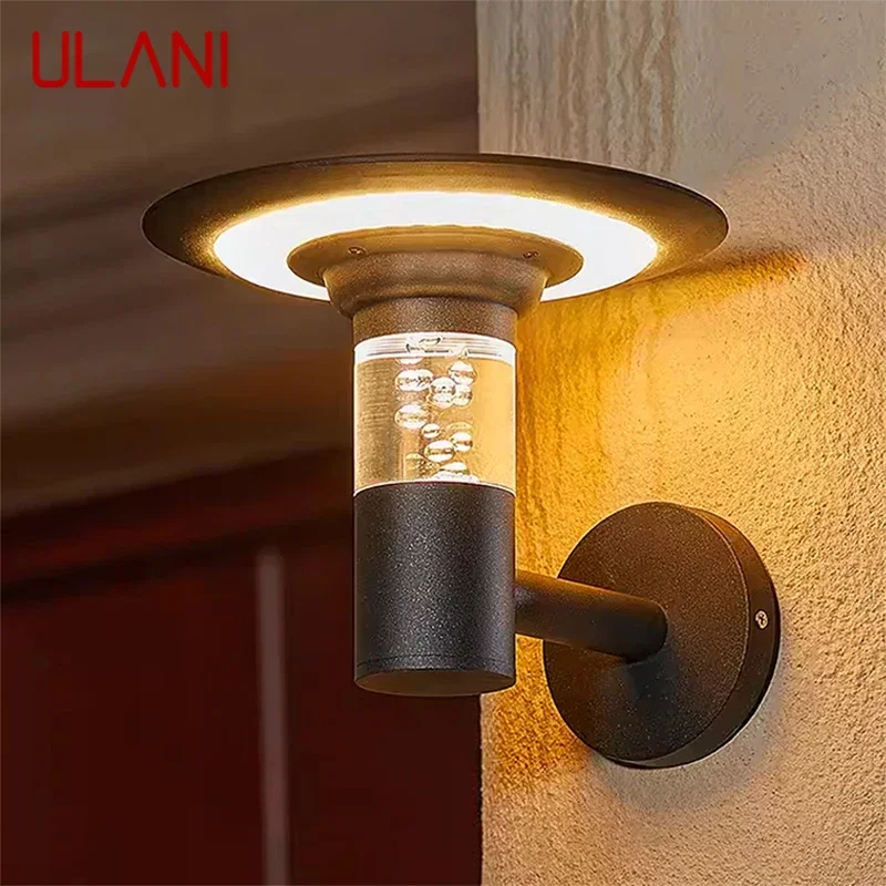 

ULANI Contemporary Solar Outdoor Wall Lamps Simplicity Waterproof Creative Balcony Hallway Courtyard Villa Gate Hotel