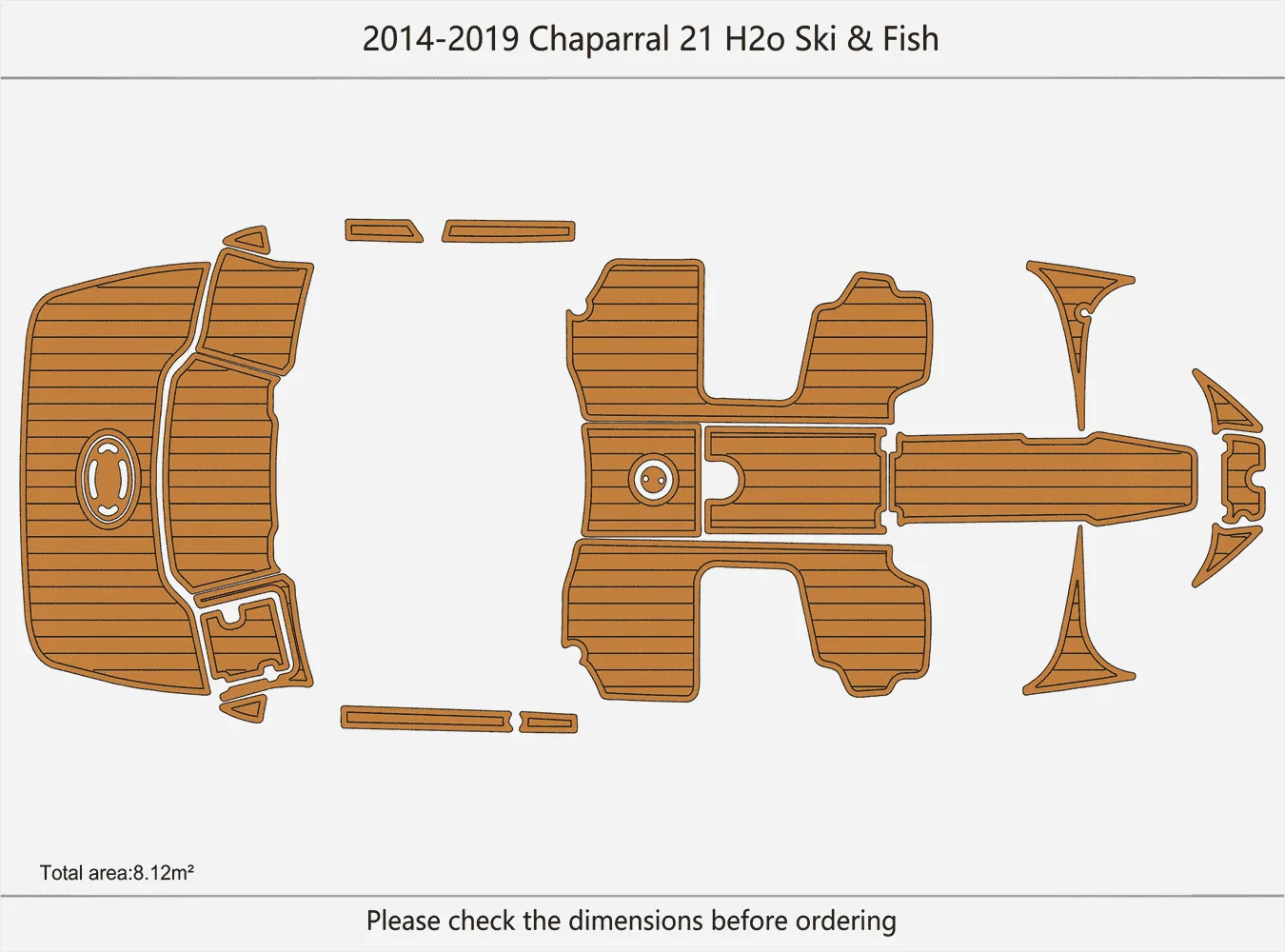 

2014-2019 Chaparral 21 H20 Cockpit Swim platform Bow1/4"6mm EVA foam faux floor
