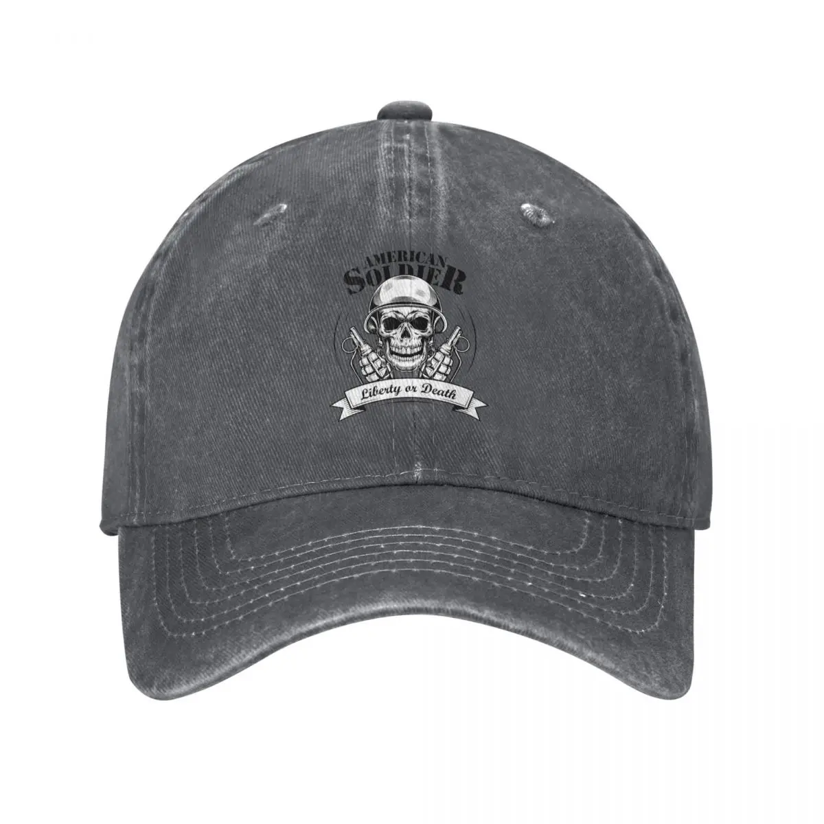 American Soldier Skull Vector Baseball Cap Visor Hat Snapback Cotton Dad Hat