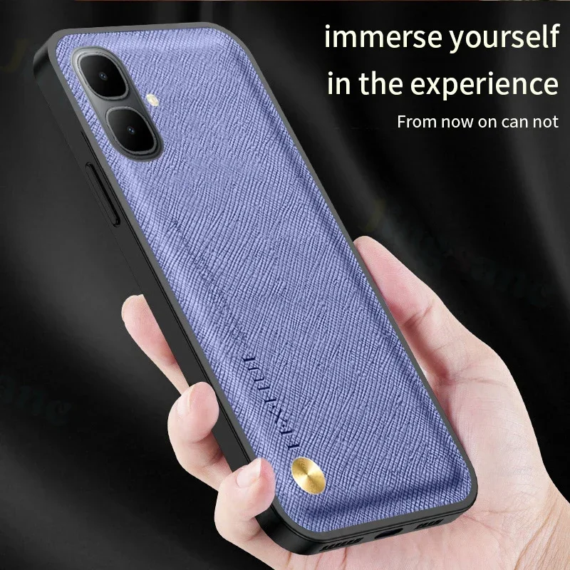 

For Tecno Pop 10 Spark Go 2 Case Magnetic Plate Cross-Grain Leather Shockproof Bumper Cover For Tecno Spark Go 2 Pop 10 Shell