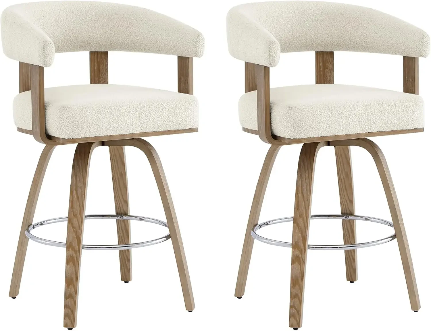 Swivel Counter Height Barstools Set of 2,Upholstered Bar Stools,Kitchen Island Home Bar, 27