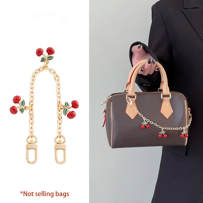 Fashion Cherry Sakura Chain for Women Bag Decoration Chain Accessories Bag Strap Extension Chain Luxury Bag Accessories