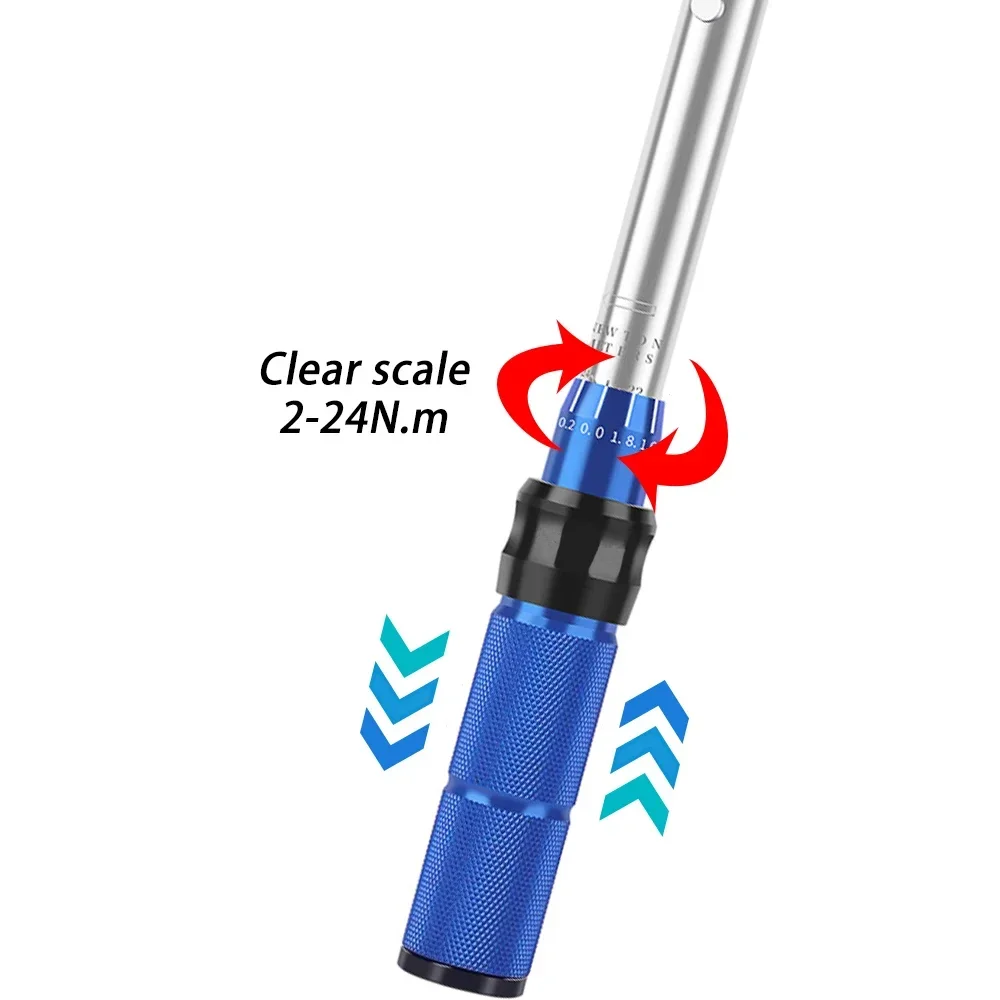 Imagem -04 - Square Drive Torque Wrench 2nm para 24nm Escala Dupla Precisos Bike Repair Ferramentas Manuais Two-way Chave Ratchet Ferramenta Spanner Bicicleta 4
