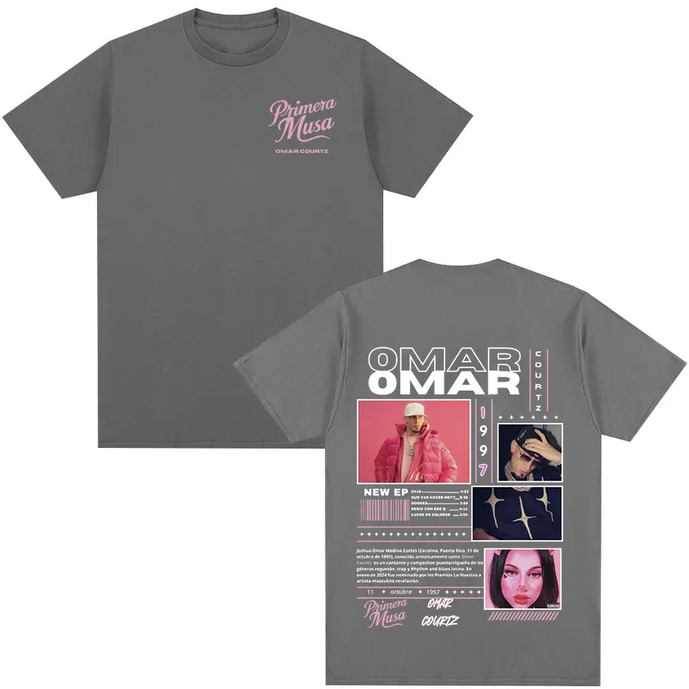 Omar Courtz Primera Musa Album Tour Merch T Shirt Men Women Clothing Hip Hop Fashion T-shirt Casual Short Sleeve T-shirts image 6