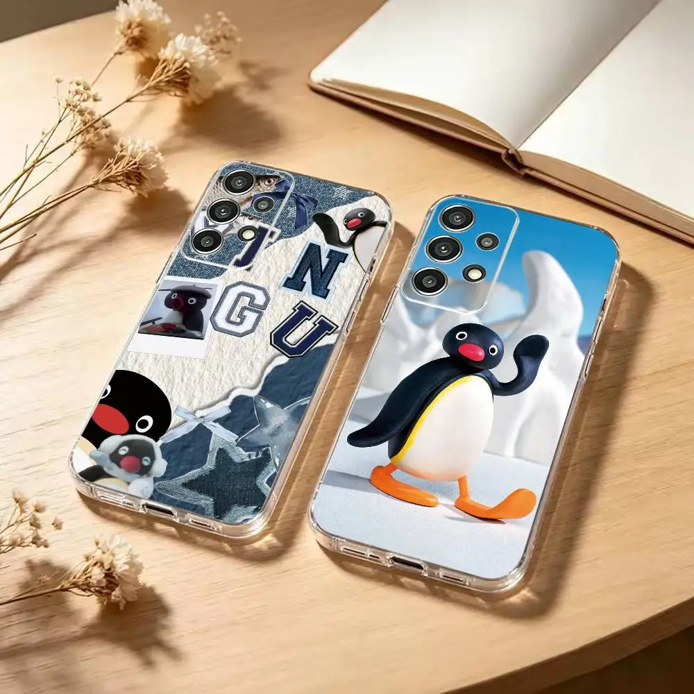 Vintage C-cartoon P-Pingu  Phone Case Transparent Soft case For Samsung S25,S24,S21,S22,S23,S30,Ultra,S20,Plus