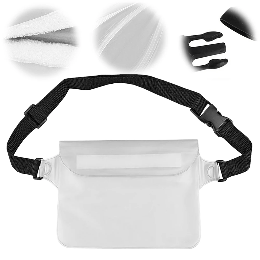 Waterproof Pouch Keeps Cell Phones and Valuables Safe and Dry Waterproof Fanny Pack for Boating Snorkeling Kayaking Water Park