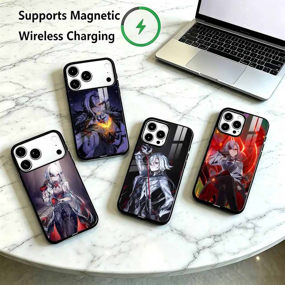 Genshin Impact A-Arlecchino  Phone Case For iPhone18 17,16,15,14,13,12,11 Plus,Pro Supports Magnetic Wireless Charging Gift