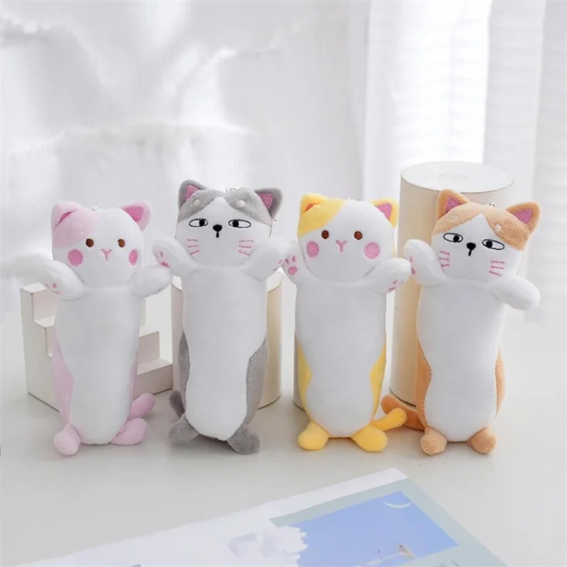 Size 16CM New Funny Long Cat Plush Toy Keychain Cute Animal  Doll Bag Hanging Decoration Doll Brithday Gifts For Girl