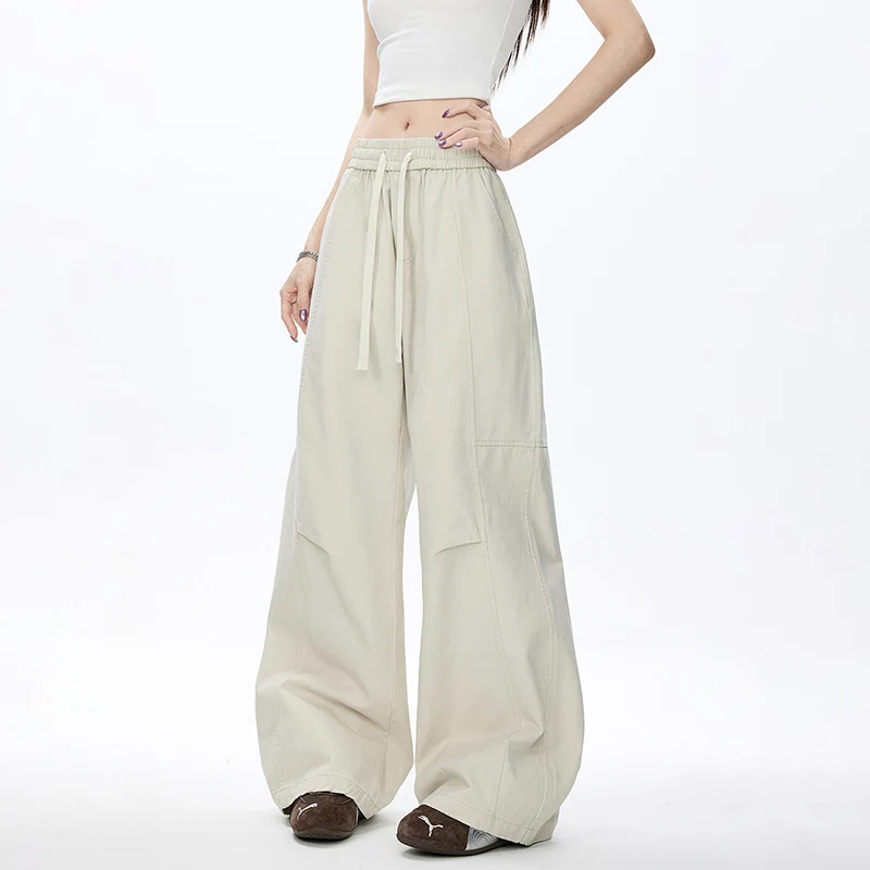 

Женские брюки свободного кроя на все сезоны, прямые, широкие, модные, простые, удобные, универсальные