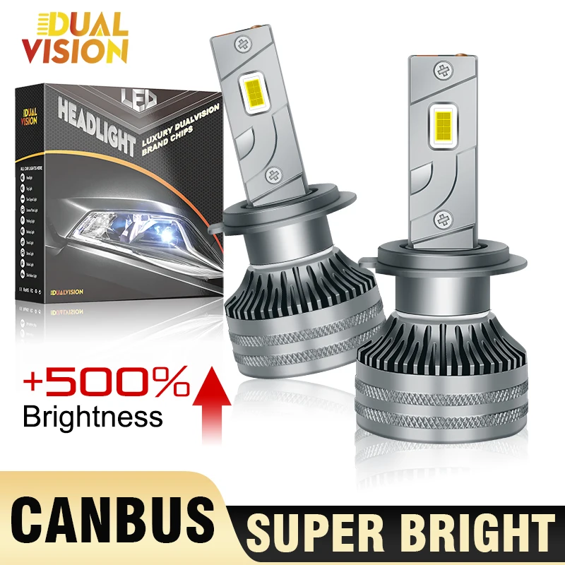 2Pcs H7 LED Auto Fog Lights Headlight Bulbs Canbus  H8 H9 H11 HB4 HB3 9005 9006 9012 Lamp High Power 6000K Car Lights 12V