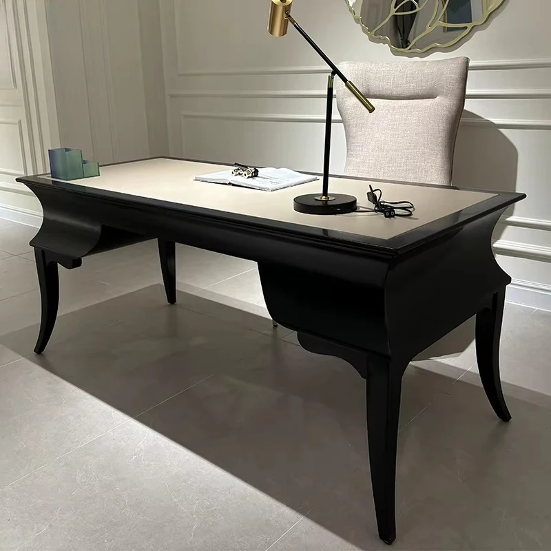 yh-Hotel Customizable Luxury Retro High-End Solid Wooden Set Home Furniture Apartment Vintage Leisure Marble Writing Table-