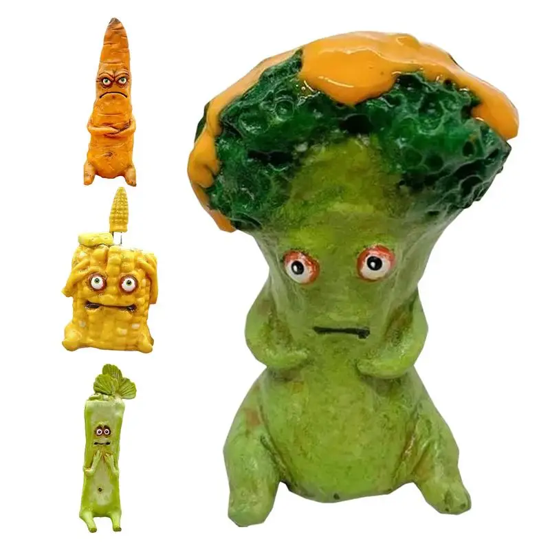 

Artificial Vegetables Realistic Veggies Quirky Carrot Corn Broccoli Celery Sculpture Fake Resin Miniature Food Handmade Cranky