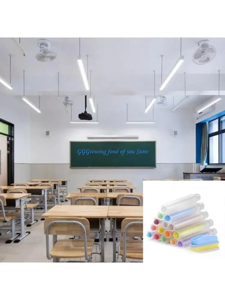 

H9EB Sidewalk Chalk with Chalk Holder Whiteboard Eraser for Chalkboards Blackboards