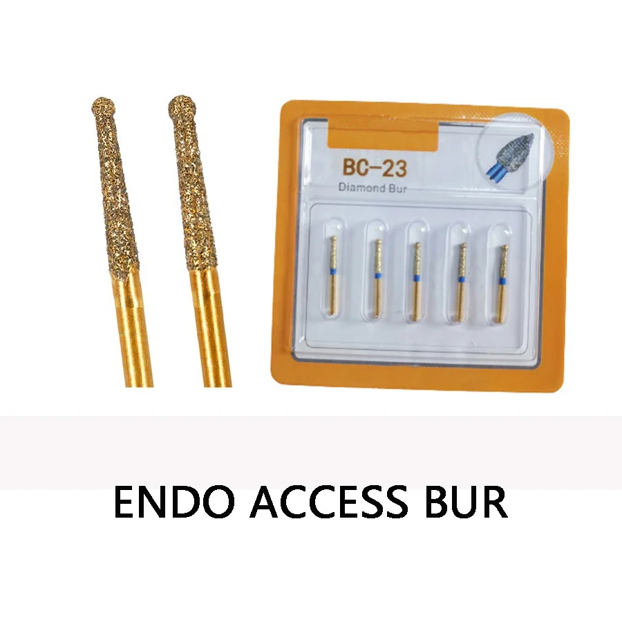 Dental Diamond Endo Access Gold Drills Open Plup Instrument 10 Pieces Burs/Lot BC-21/BC-22/BC-23/BC-24