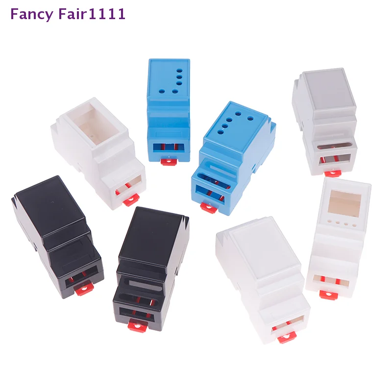 New 1PC DIN Rail PLC Junction Box Plastic Electronics Box Project Case 4Colors 88x37x59mm 35-Rail Mounting Instrument Housing