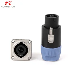 1set 8Poles Speakon Powercon Round Female Socket+Male Plug Cable Connector,for Audio Loudspeaker Converter Adapter Amplifier