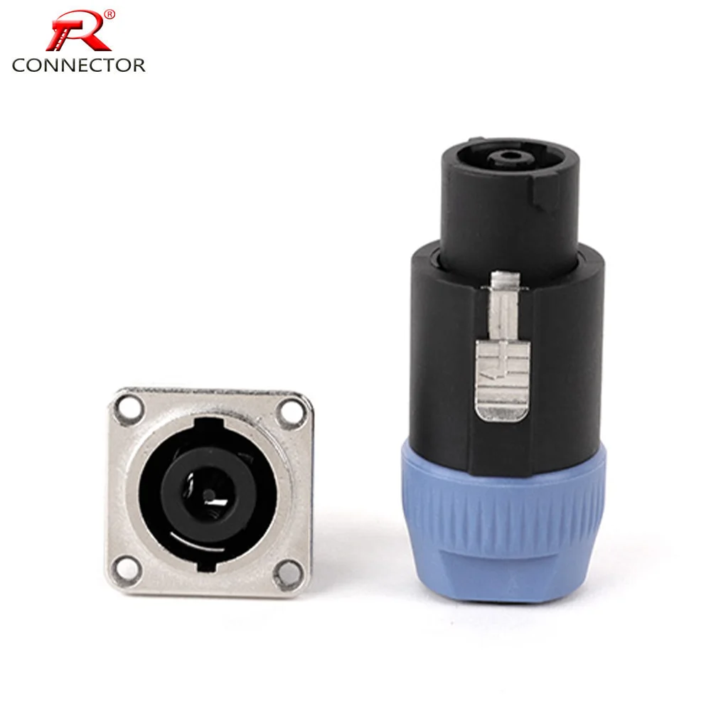 1set 8Poles Speakon Powercon Round Female Socket+Male Plug Cable Connector,for Audio Loudspeaker Converter Adapter Amplifier