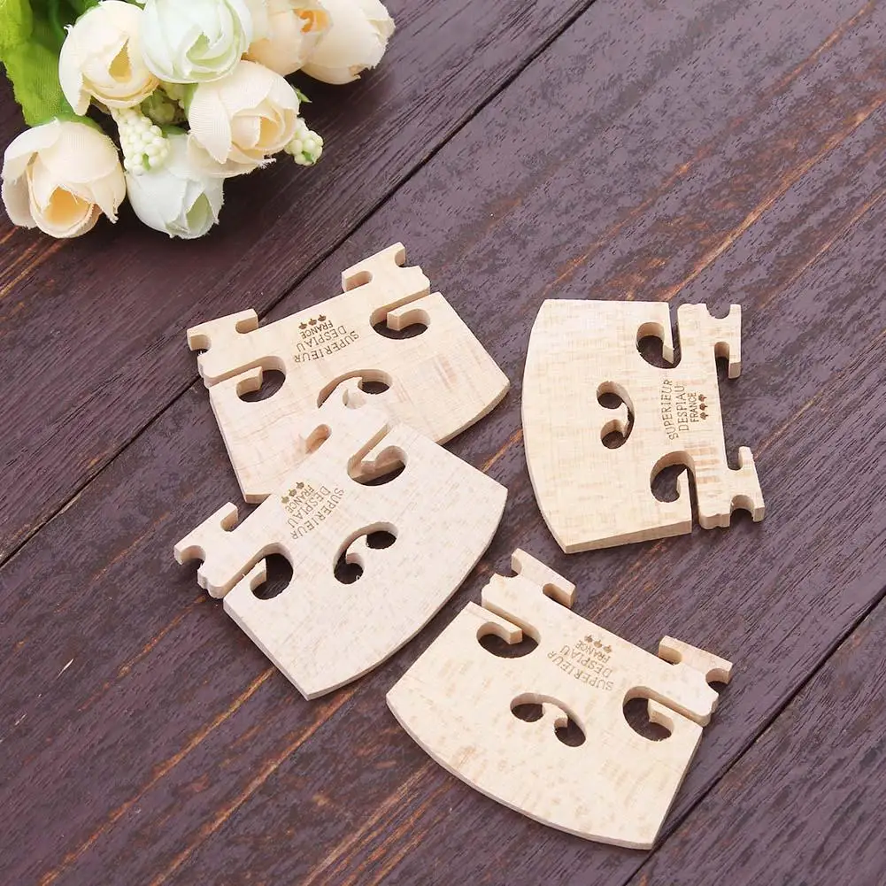 4er-Set Violinbrücken aus Ahornholz für 4/4-3/4 Größe Instrumentenzubehör Violinsaiten Brückenteil Werkzeuge 50 x 40 x 5 mm – Detail 11