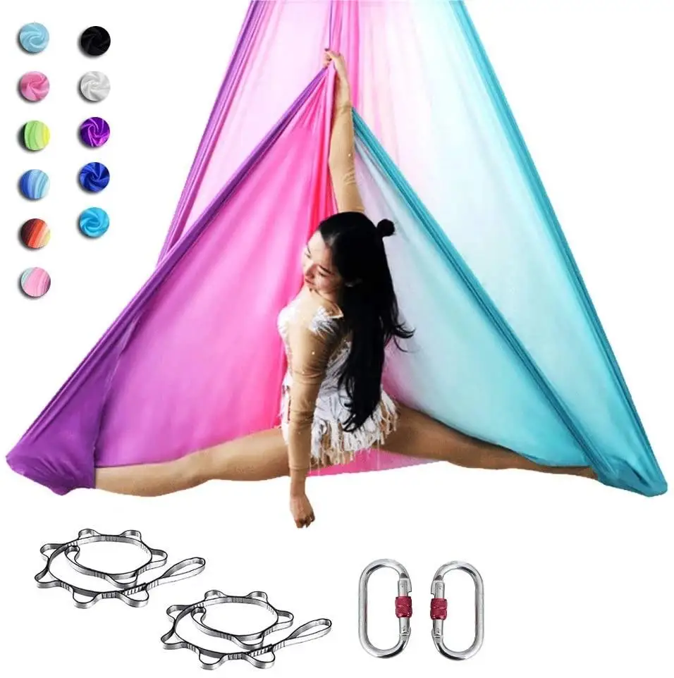 Aerial Yoga Hammock Fitness Yoga Swing Set Anti-gravity Silks/Daisy chains /Carabiners Flying Yoga Sling Inversion Equipment