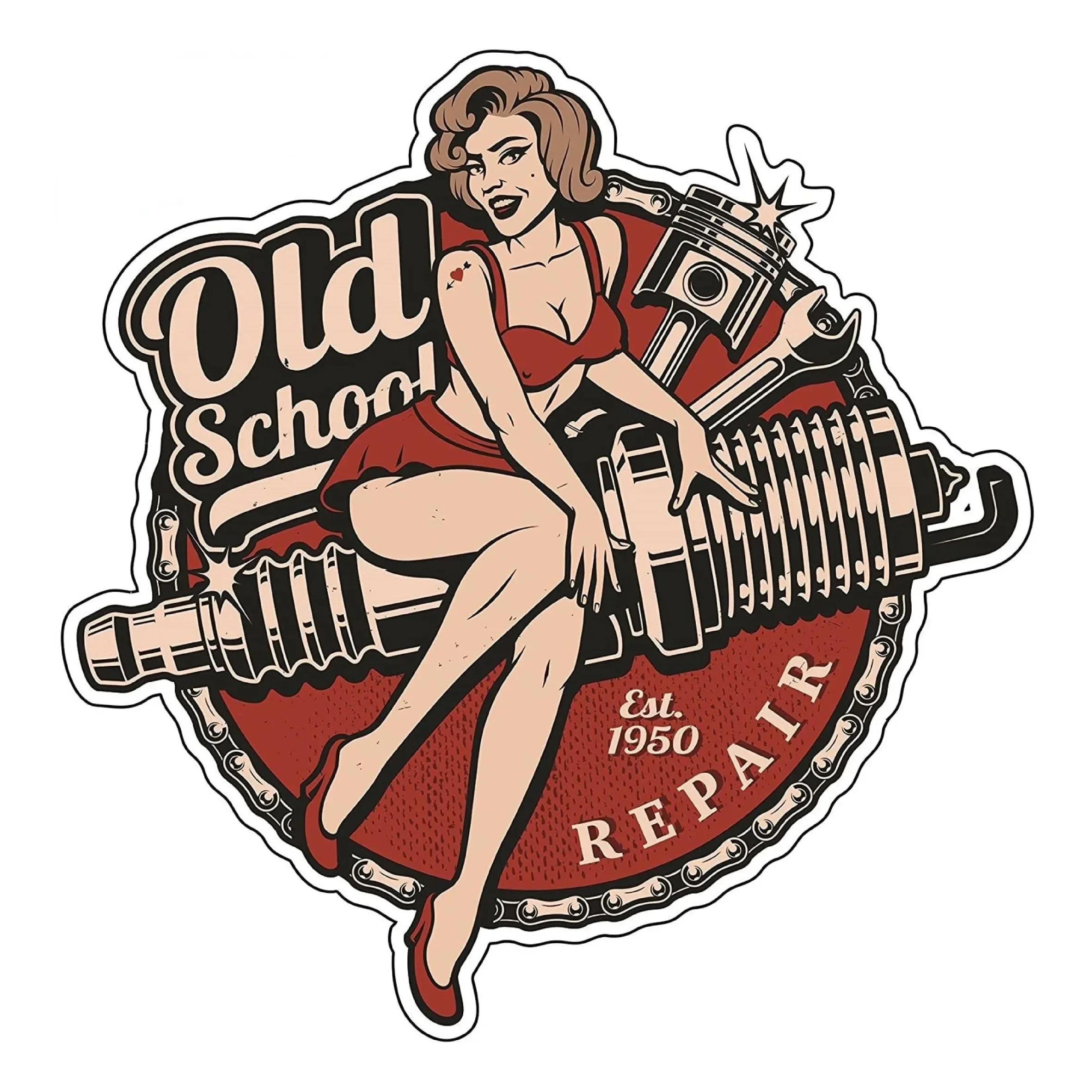 Personality Vintage Old School Route 66 Badge Brand Car Personality Creativity Scratch Decoration Sticker, 10cm
