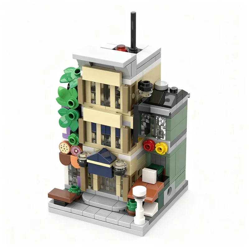 

379PCS MOC Street View Mini Modular Police Station Model Custom Building Blocks Architecture DIY Assembly Display Gift Blocks