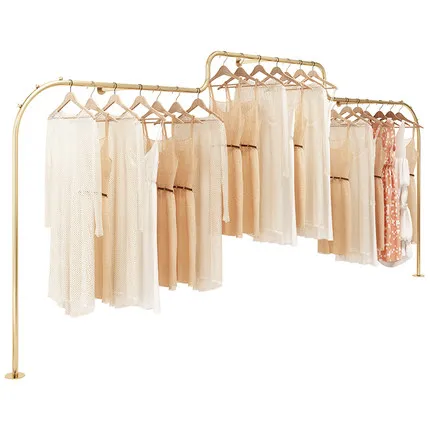 

Clothing store display rack Women's clothing store clothes hanging clothes shelf Wall hanging children's clothing display rack