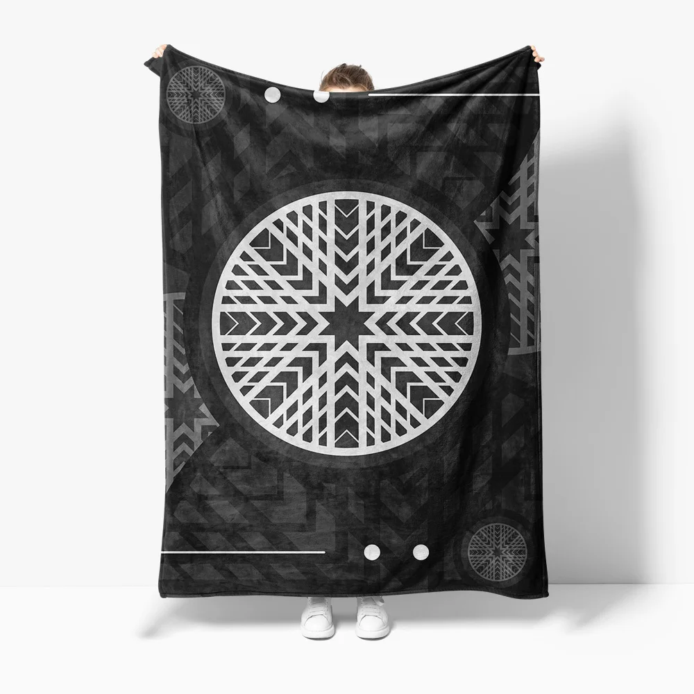 

Черные одеяла с геометрическим рисунком снежинки, скандинавские декоративные пледы, мягкий флисовый чехол для кровати, дивана